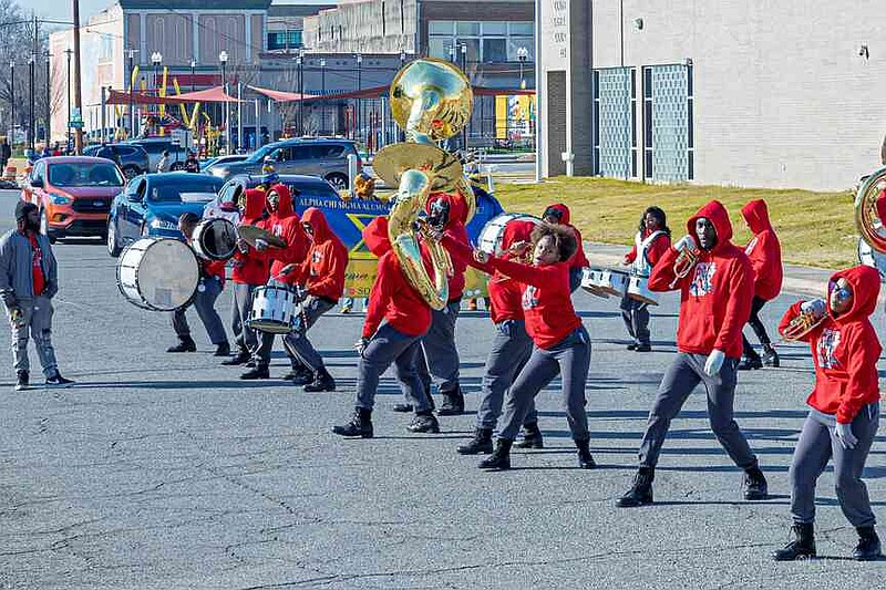 The Pine Bluff High School band performs during the Marade. (Pine Bluff Commercial/Eplunus Colvin)