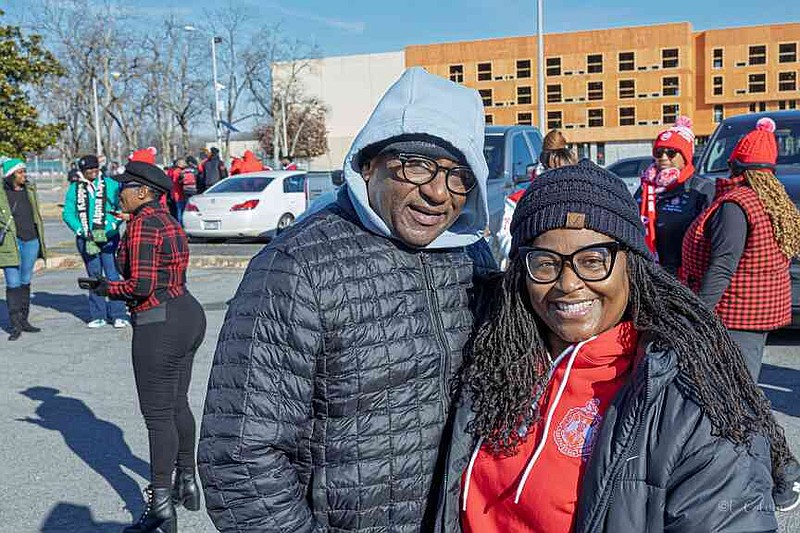 Pine Bluff Police Chief Shawn Davis and wife, April Davis, attend the Original KingFest MLK Marade/parade. (Pine Bluff Commercial/Eplunus Colvin)