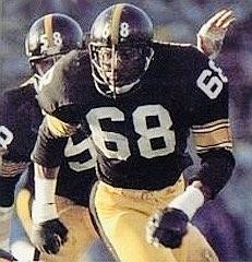 L.C. Greenwood (68) plays for the Pittsburgh Steelers in this undated photo. (Special to The Commercial)