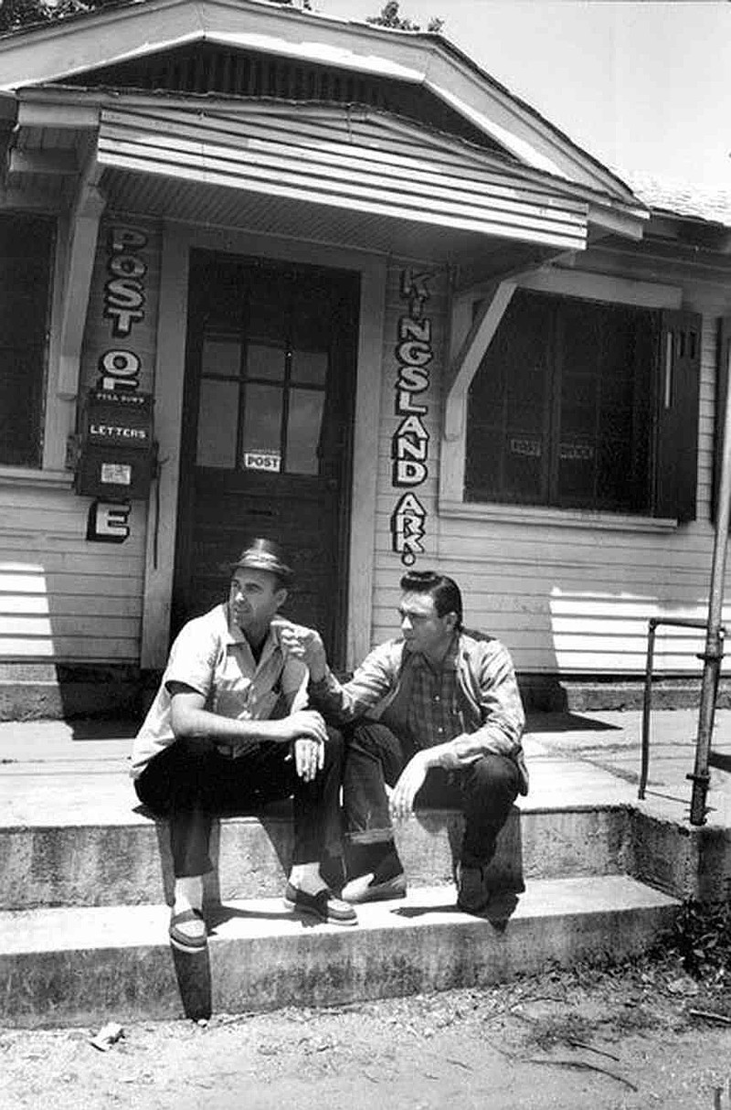This photo shows country music stars Johnny Cash, right, and Johnny Horton (of Battle of New Orleans fame) in front of the old Kingsland Post Office in May 1959. (Special to The Commercial)