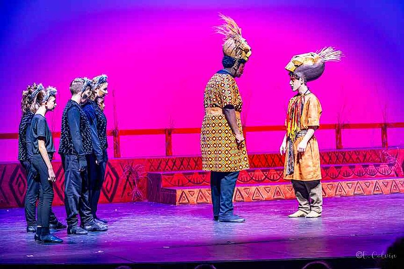 A tense confrontation as the rightful King Simba returns to face his uncle Scar. (Pine Bluff Commercial/Eplunus Colvin)