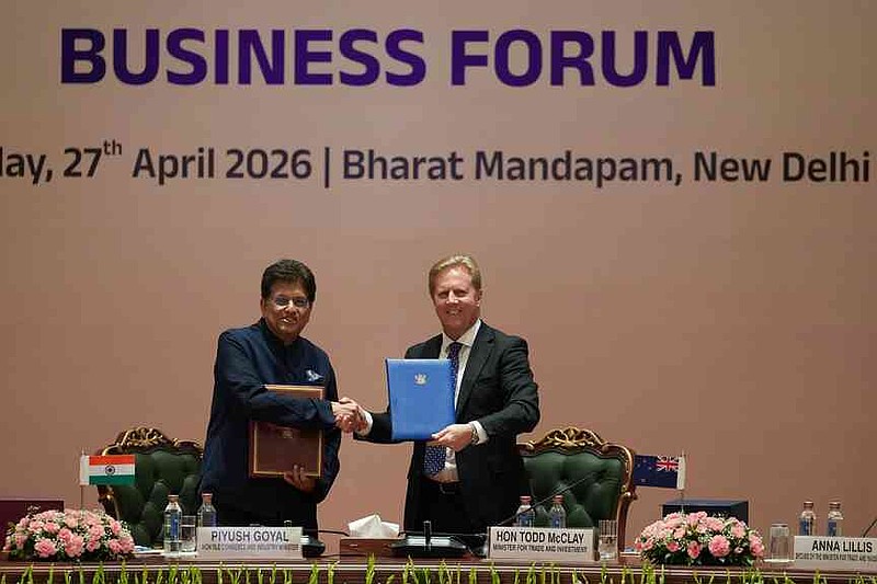India, New Zealand ink trade deal | Northwest Arkansas Democrat-Gazette