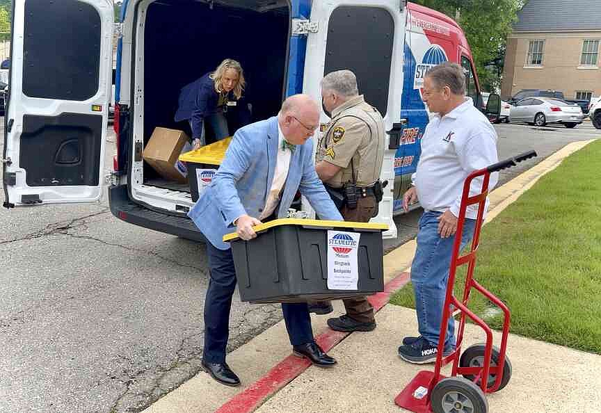 Steamatic of Arkansas delivered 200 bags to the Garland County Sheriff's Office on Wednesday as part of its second annual foster children's bag drive, an effort aimed at making sure children entering foster care do not have to carry their b