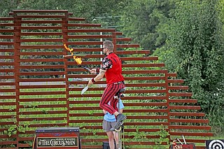 WATCH | 'Circus Man' juggles fire, knives at Garland County