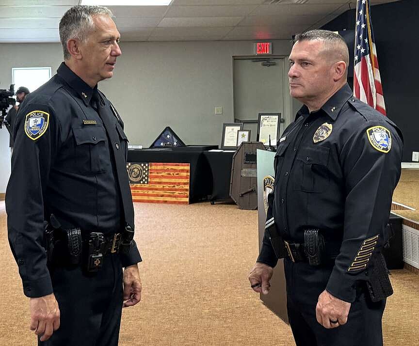 Shastid honored as he retires as Bentonville police chief and Glynn Bertrand takes reins