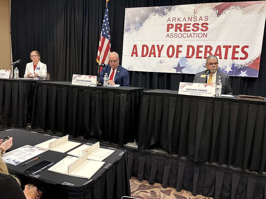 Hammer defends his record on petition restrictions as Libertarian and Democrat levy criticisms at debate