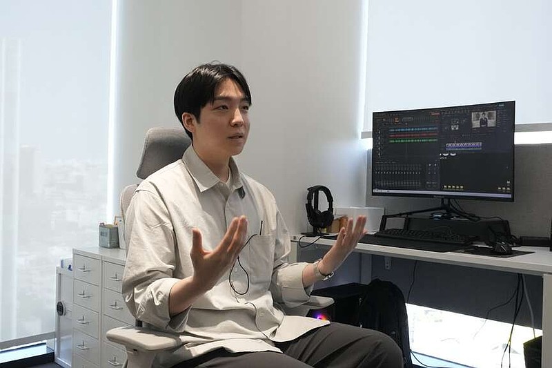 Vaice CEO Jeongu Won speaks to The Associated Press at his office in Seoul, South Korea, on Friday, June 12, 2026. (AP Photo/Ahn Young-joon)