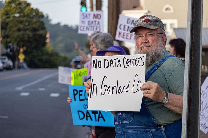 WATCH | Weekend protests in Hot Springs take aim at SAVE Act, AI centers