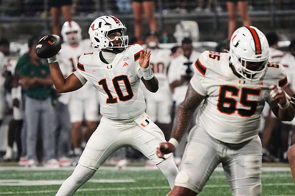 Top 25 college football roundup: Mensah sets ACC completion records in Miami's win over Wake Forest | Arkansas Democrat Gazette