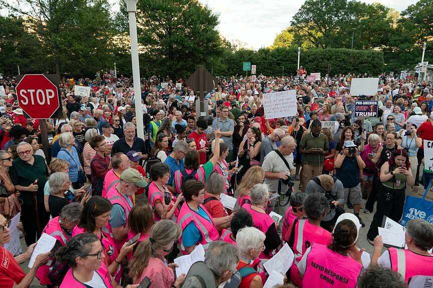 Thousands protest Trump’s ambitions at Kennedy Center