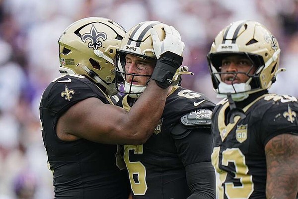Tyler Shough, Saints produce two big drives late to topple Ravens 24-17 | Arkansas Democrat Gazette