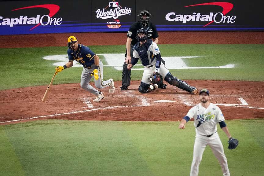 Brewers rout the Rays 10-1 to move within a win of their first World ...