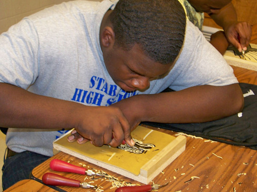 Star City art students discover the art of printmaking