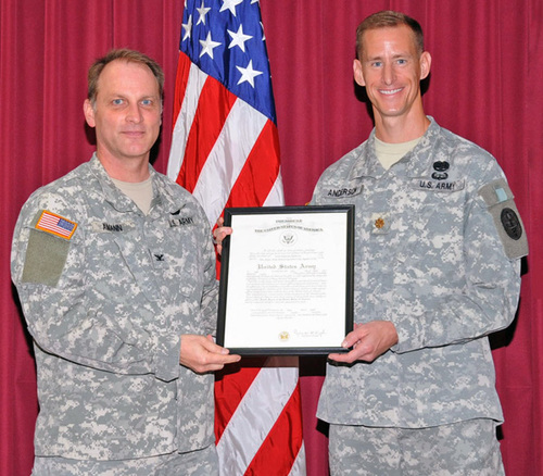 Anderson promoted to major at Arsenal