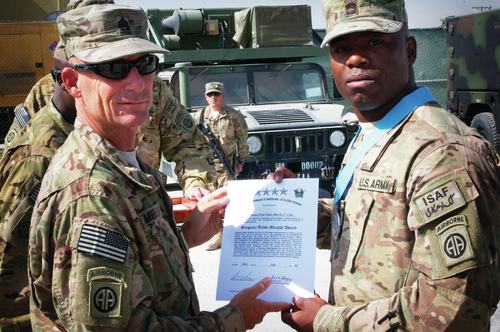 Altheimer native inducted into Sgt. Audie Murphy club