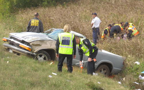 Woman injured in one-vehicle accident