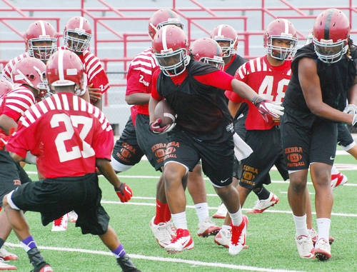 Pine Bluff practices football