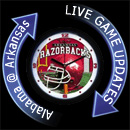 Live coverage of Arkansas vs. Alabama
