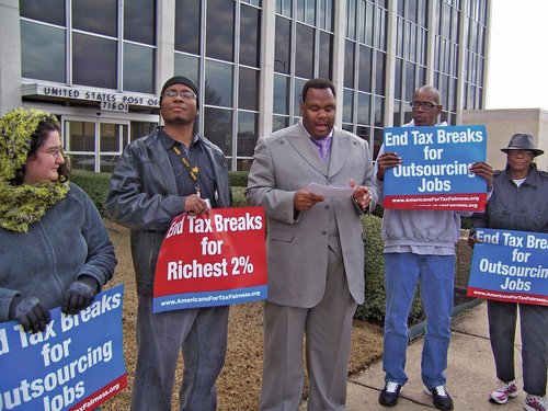 Alderman calls for federal tax reform at rally