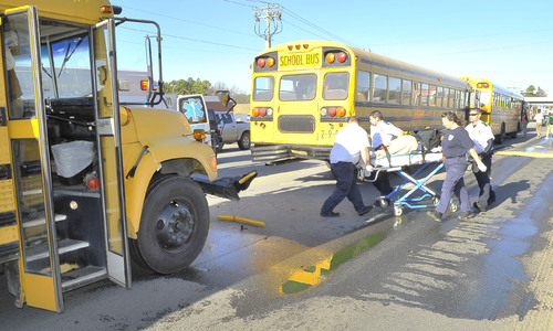 Two students injured in school bus accident Tuesday