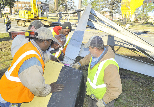 Pedestrian bridge torn down as part of highway project
