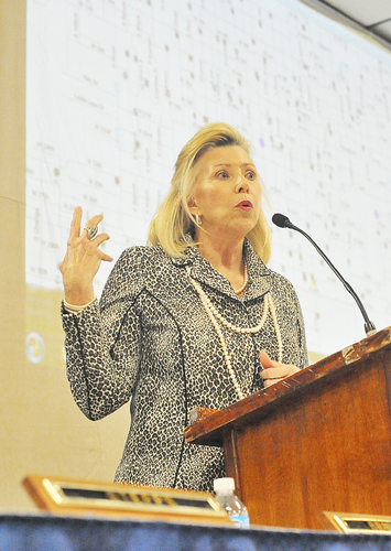 DRUMMING THE MESSAGE HOME Mayor tells town hall meeting crowd that education is key to breaking crime’s grip on Pine Bluff’s future