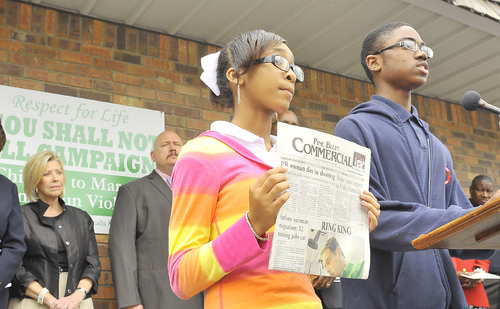 Children speak out against violence, promote weekend march