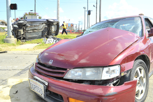 Two-car accident sends two to hospital