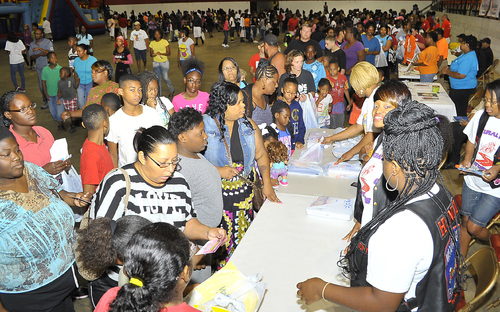 Project Fresh Start: Black firefighters host annual school supply giveaway at Convention Center