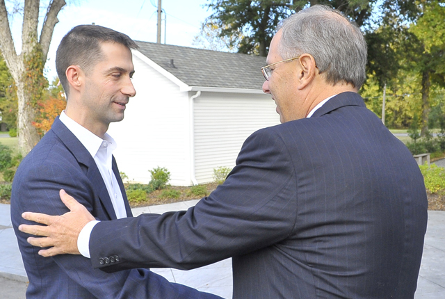 Cotton redirects shutdown question to White House, incumbent senator