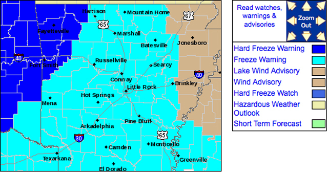 Freezing temperatures in state forecast