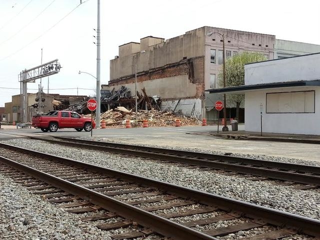 Main Street building collapse rubble awaits asbestos study