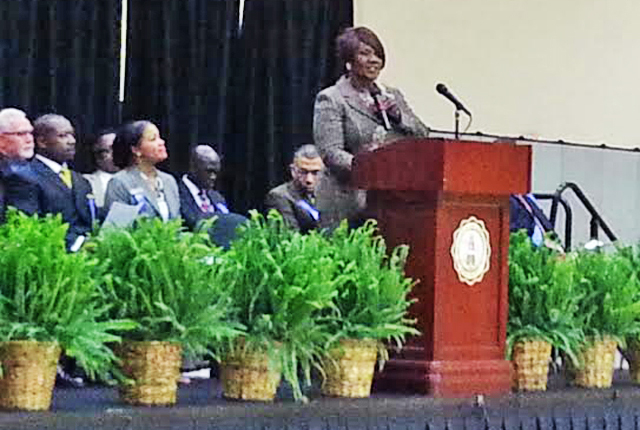 Television judge gives high school students straight talk on success