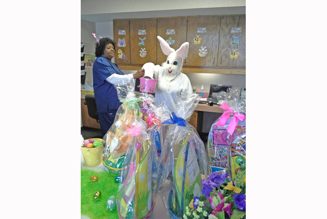 Easter bunny visits Comprehensive Care
