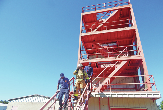 Firefighters complete annual physical fitness test