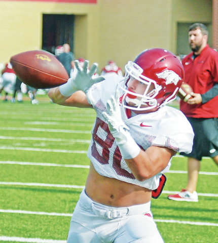WR Morgan shines in Hogs’ first scrimmage