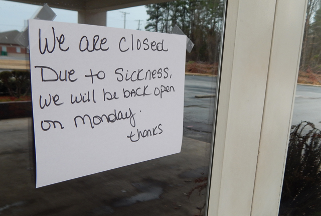 Day care closed because of sickness