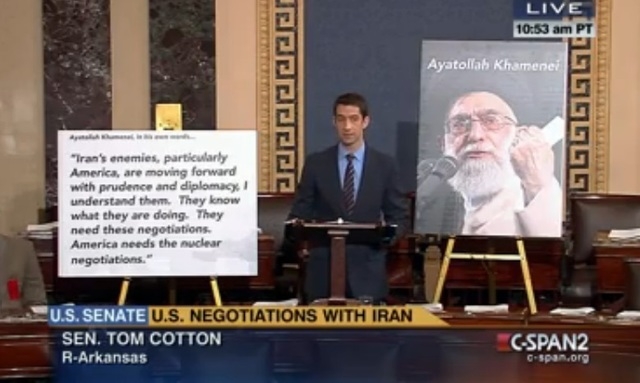 Cotton again speaks out against Iran nuke deal