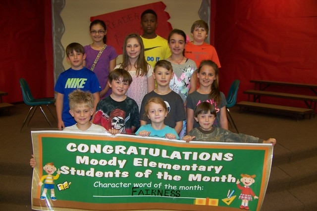 Moody Elementary May Students of the Month