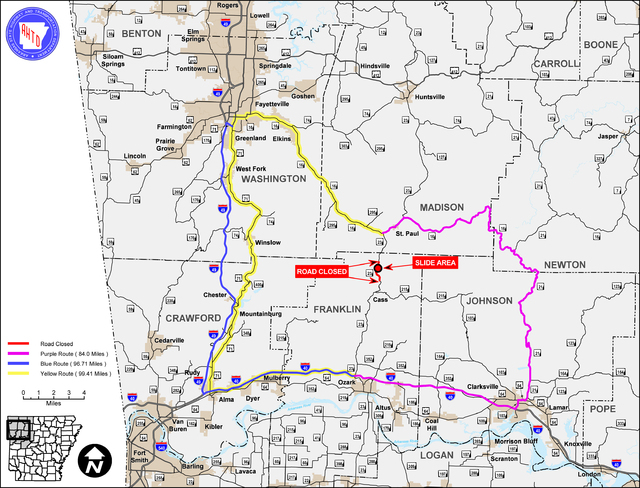 Landslide again prompts closure of Pig Trail In Franklin County