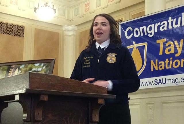 National FFA president, Arkansan, pledges to promote service to others