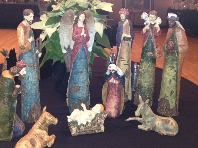 Nativity sets, paintings on display