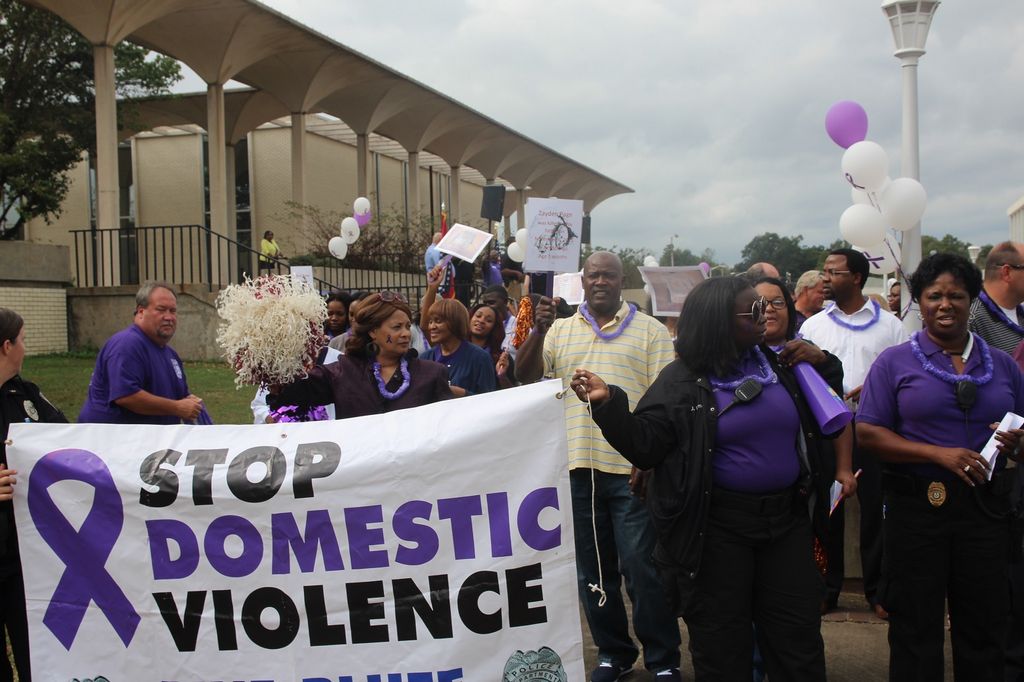 Police domestic violence walk brings out large group