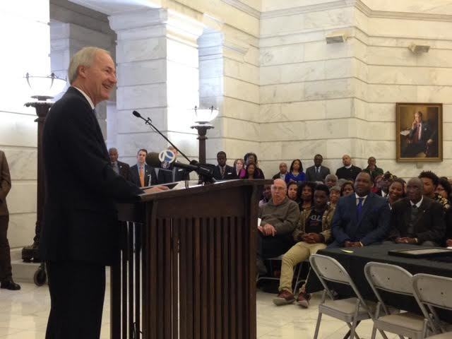 Hutchinson speaks at Black History Month ceremony