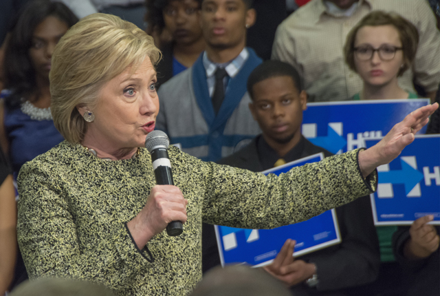 Hillary Clinton campaigns in Pine Bluff