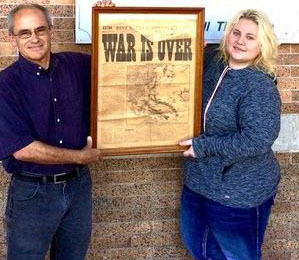 Historical society receives ‘War Is Over’ newspaper edition