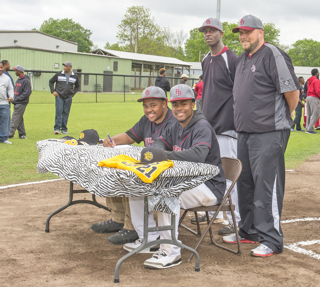 PBHS seniors Higgins, O’Guinn sign with UAPB baseball