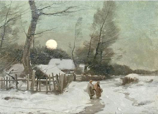 Looking Up: Winter moon, high and bright