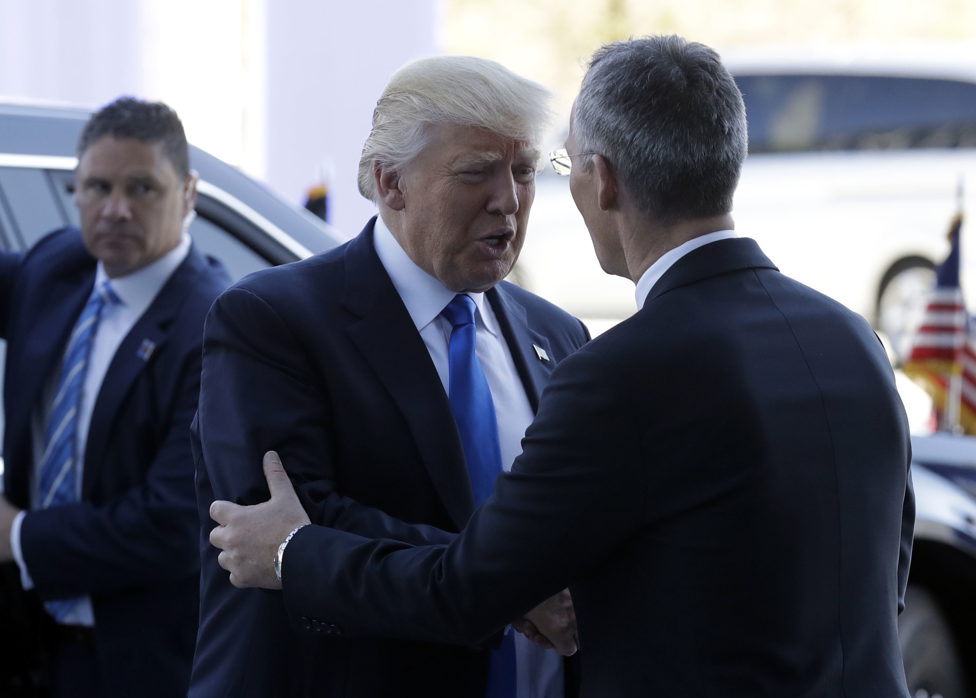 Trump vows to crackdown on leaks, chastises NATO