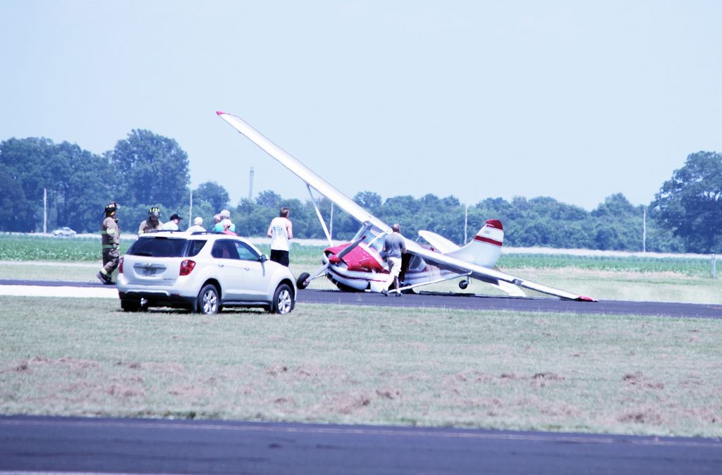 Small plane crashes on runway at Grider Field
